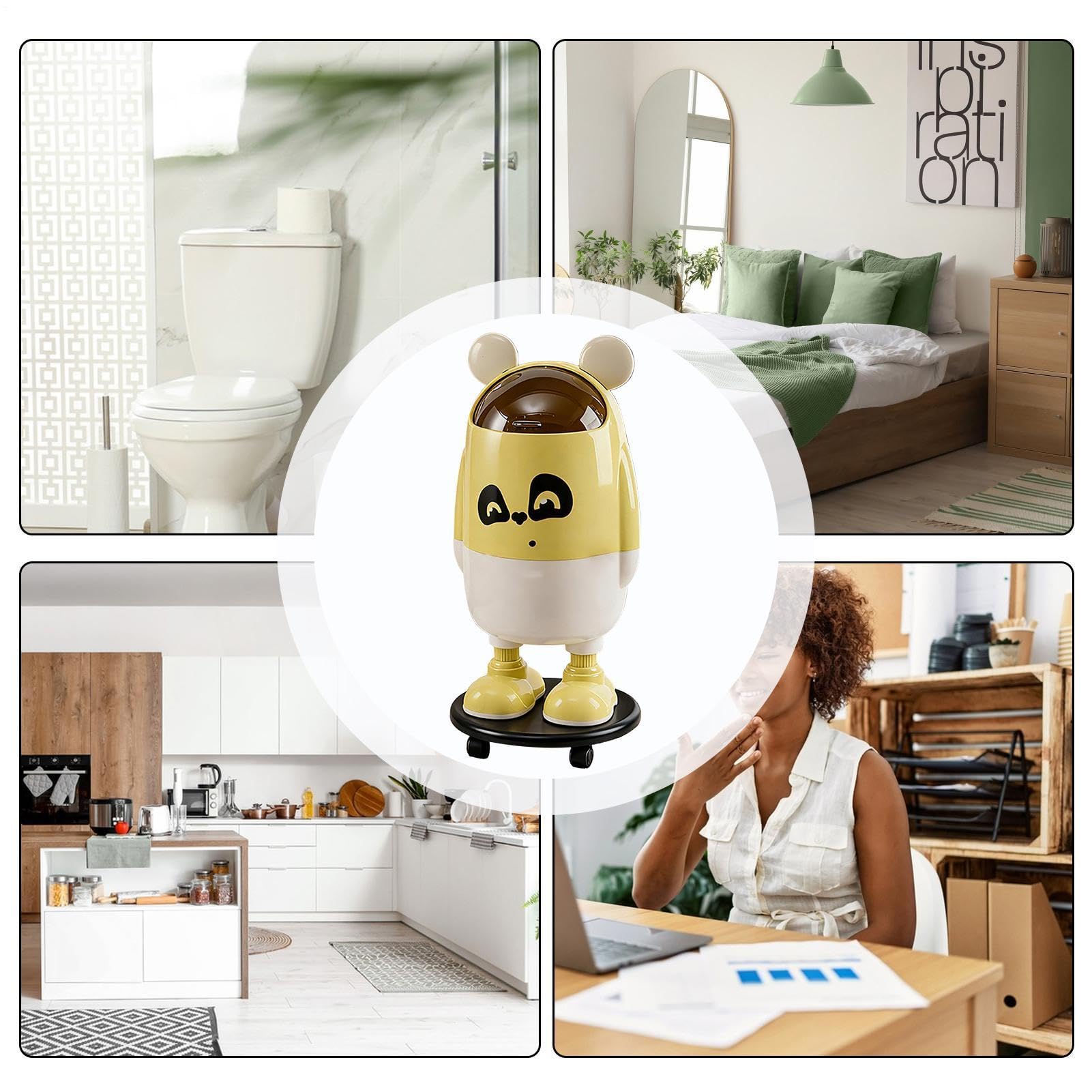 Cubo de Basura para Cocina Cesto de residuos rodante de gran capacidad | de desechos para decoración de baño para decoración del hogar, dormitorio, salón, oficina, restaurante, autocaravana,