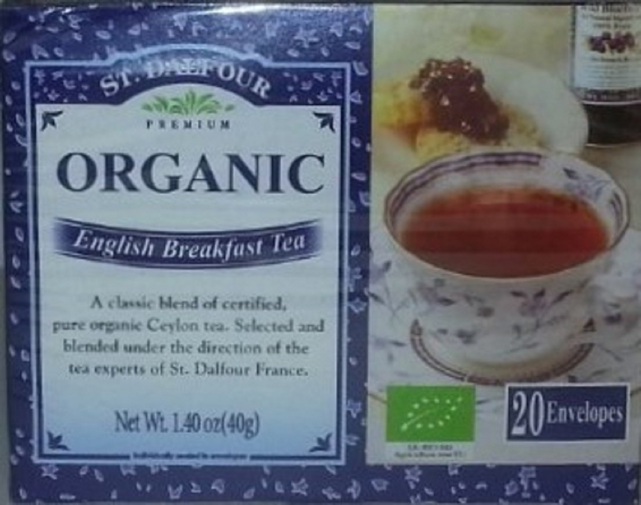 St. Dalfour Organic English Breakfast Tea, 1.4 Oz (Pack of 2)