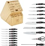 ZWILLING Twin Signature 19-pc Kitchen Knife Set with Block, Chef Knife, Professional Chef Knife Set, German Knife Set Light Brown