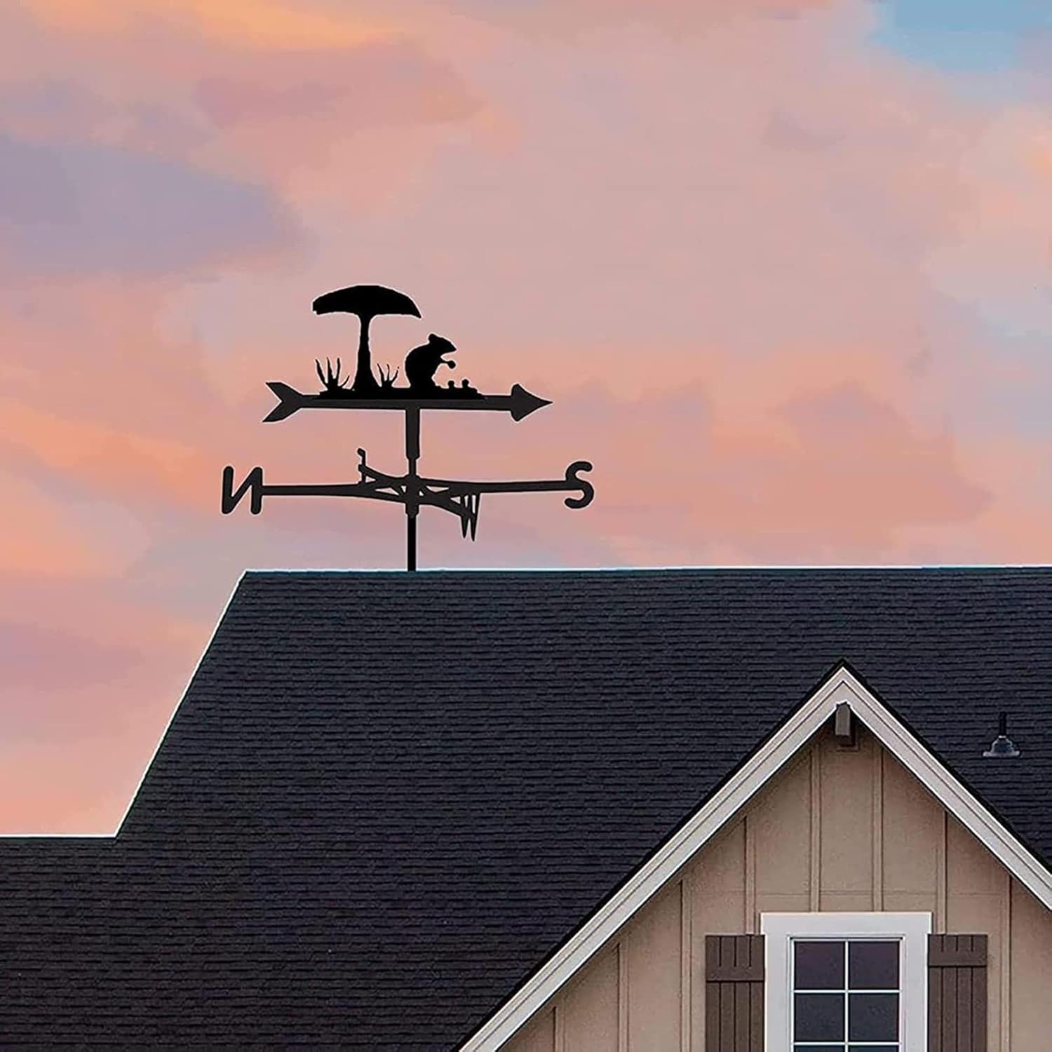 Animals Weather Vane Garden Weathervane Decoration(Adjustable Mount Included) (Pigeon)