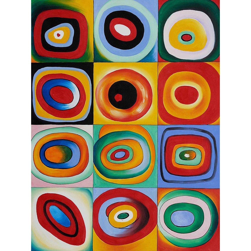 Wee Blue Coo Farbstudie Quadrate By Wassily Kandinsky Art Print Poster Wall Decor 12X16 Inch