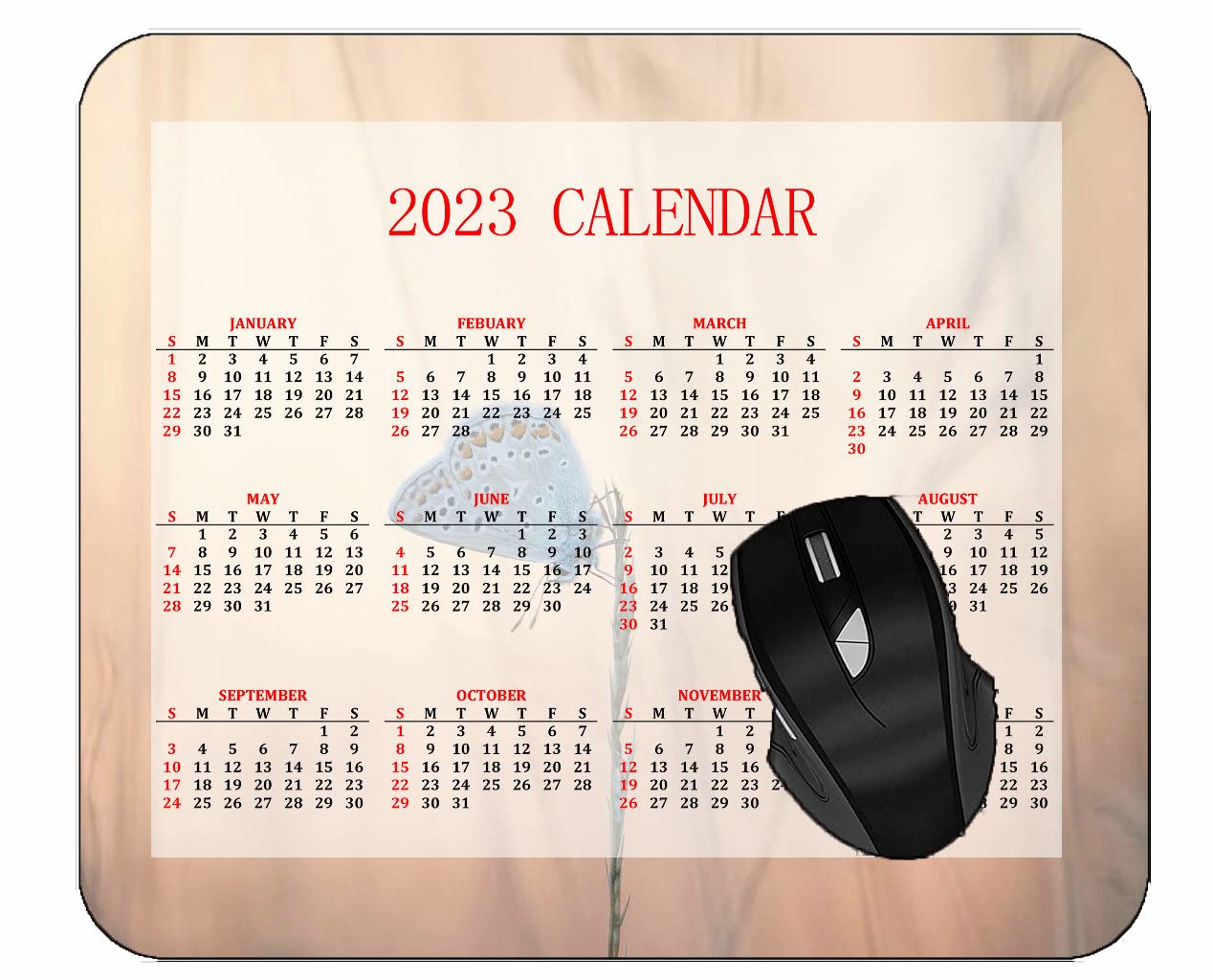 YENDOSTEEN 2024 Calendrier Tapis De Souris Avec Vacances Camomille