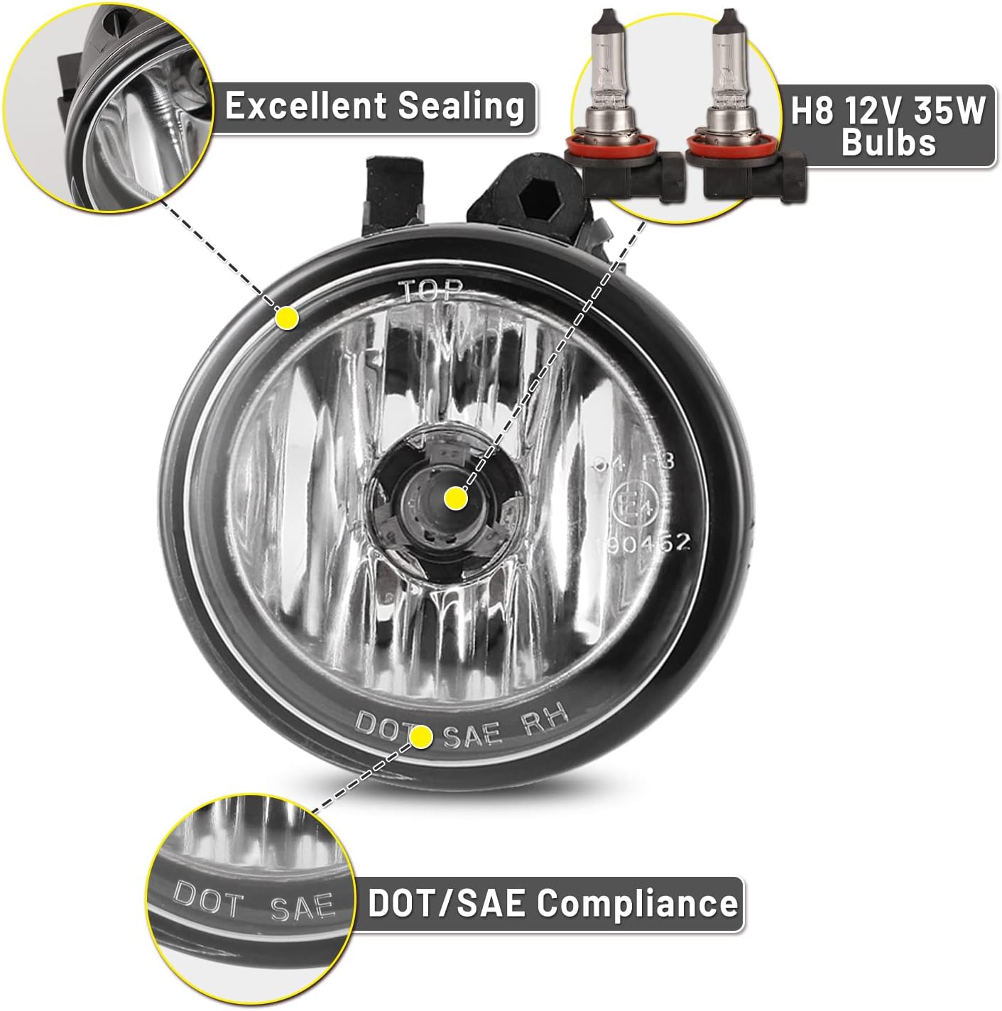 Fog Lights Lamps Assembly compatible for BMW 2015-2017 X4 2016-2018 X1 2011-2017 X3 Driver Passenger Replacement