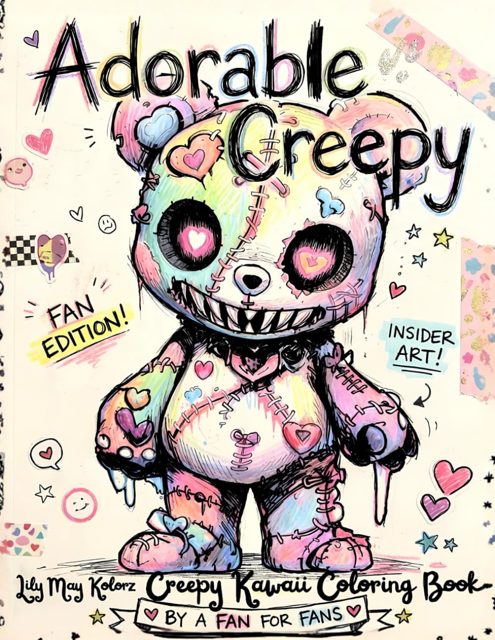 Adorable Creepy Kawaii Coloring Book with Spooky Cutie Fantasy Gothic Creatures Monsters and Animals for Adults and Teens - Fan Edition Cover: Easy ... and Relaxation (Spooky Cute Coloring Books)