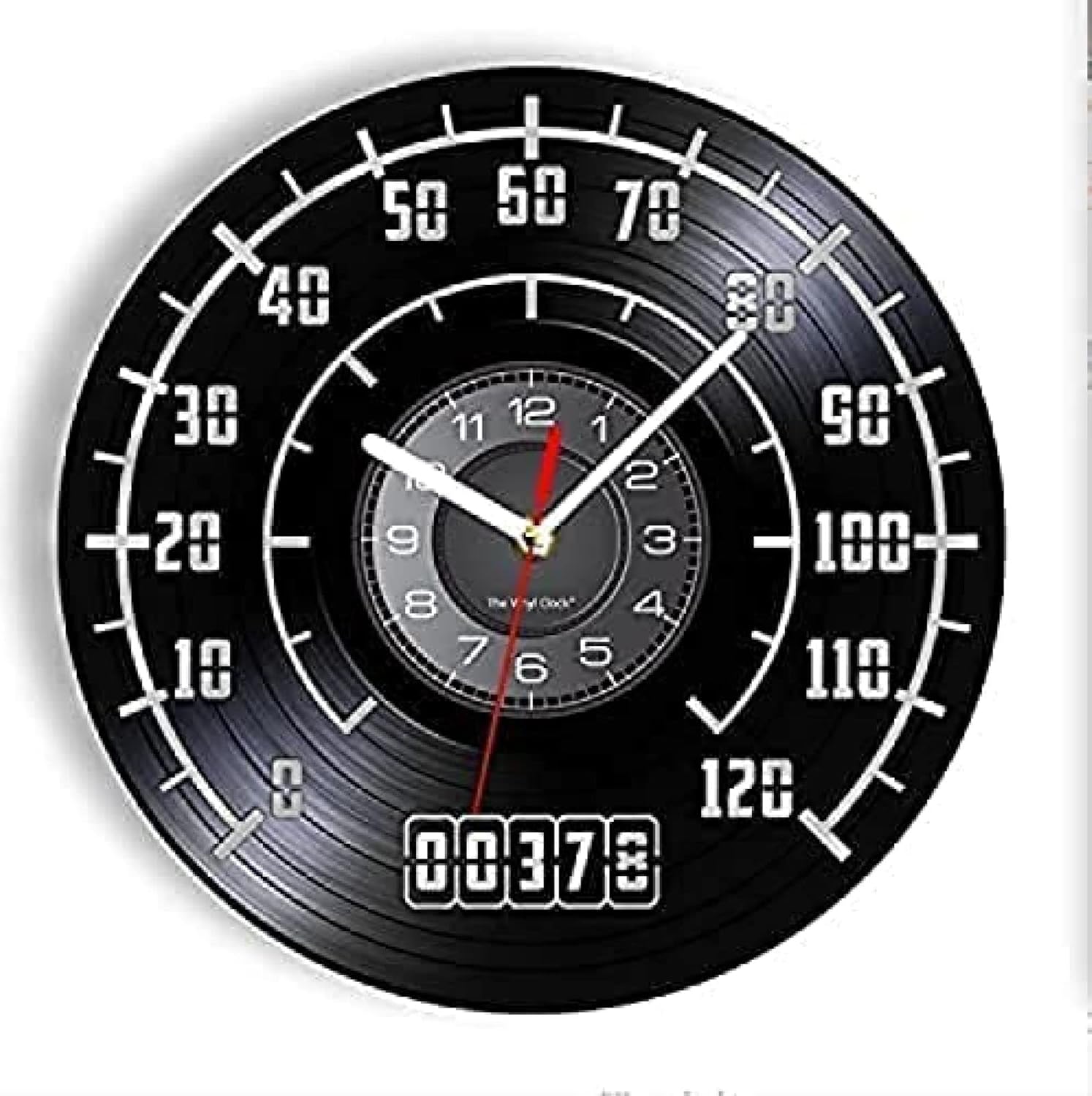 Non Ticking Wall Clock Car Gauges Speedometer Tachometer Odometer Retro Music Album Laser Cut Wall Clock Gas Fuel Vehicle Instrument Garage Wall Clock