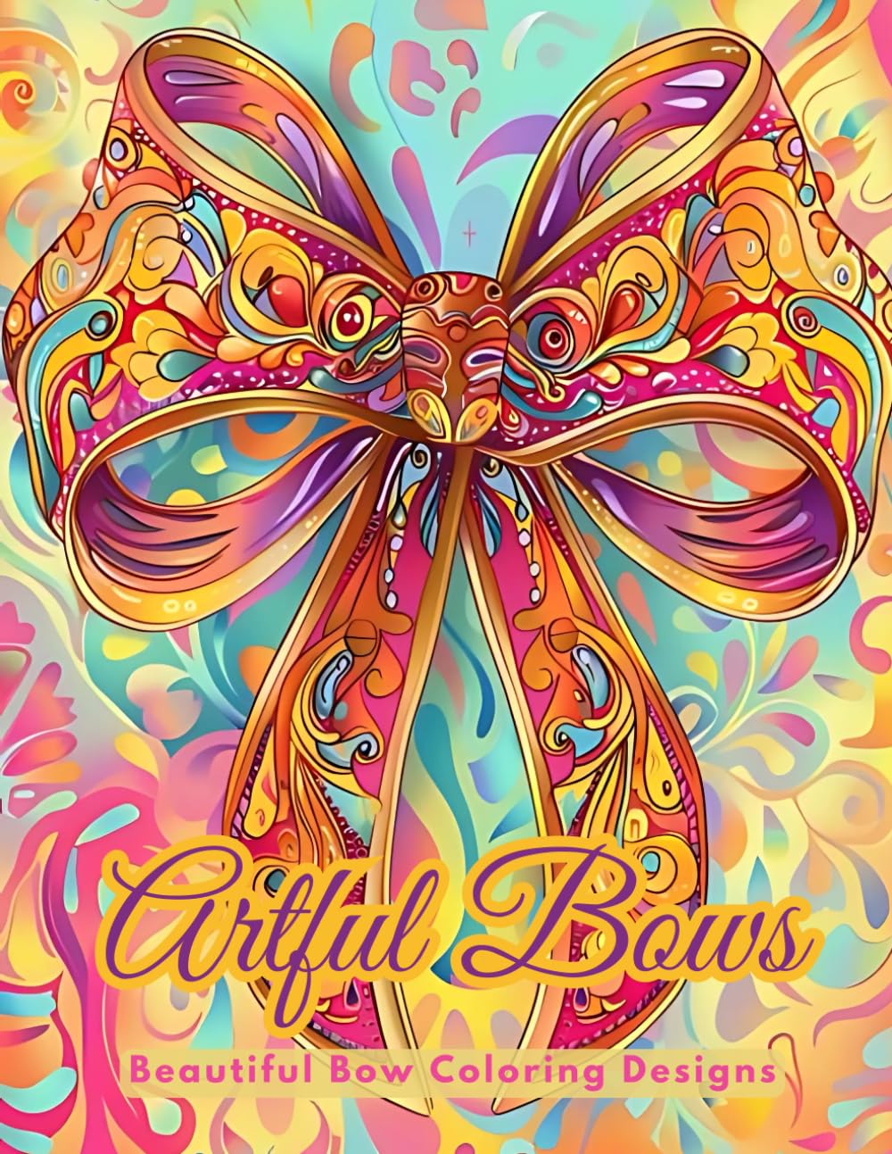 Artful Bows: 40 Captivating Bow Designs Coloring Book for Relaxation and Stress Relief, 8.5x11 inches
