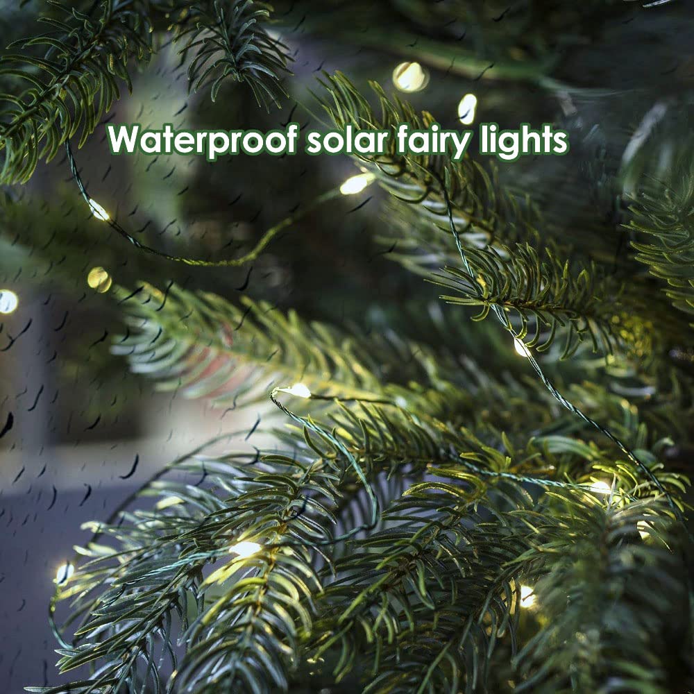 RESNICE Solar Outdoor String Lights 33ft 100 LEDs Green Copper Wire Waterproof Fairy Lights (4 Pack) for Garden Backyard - Image 4