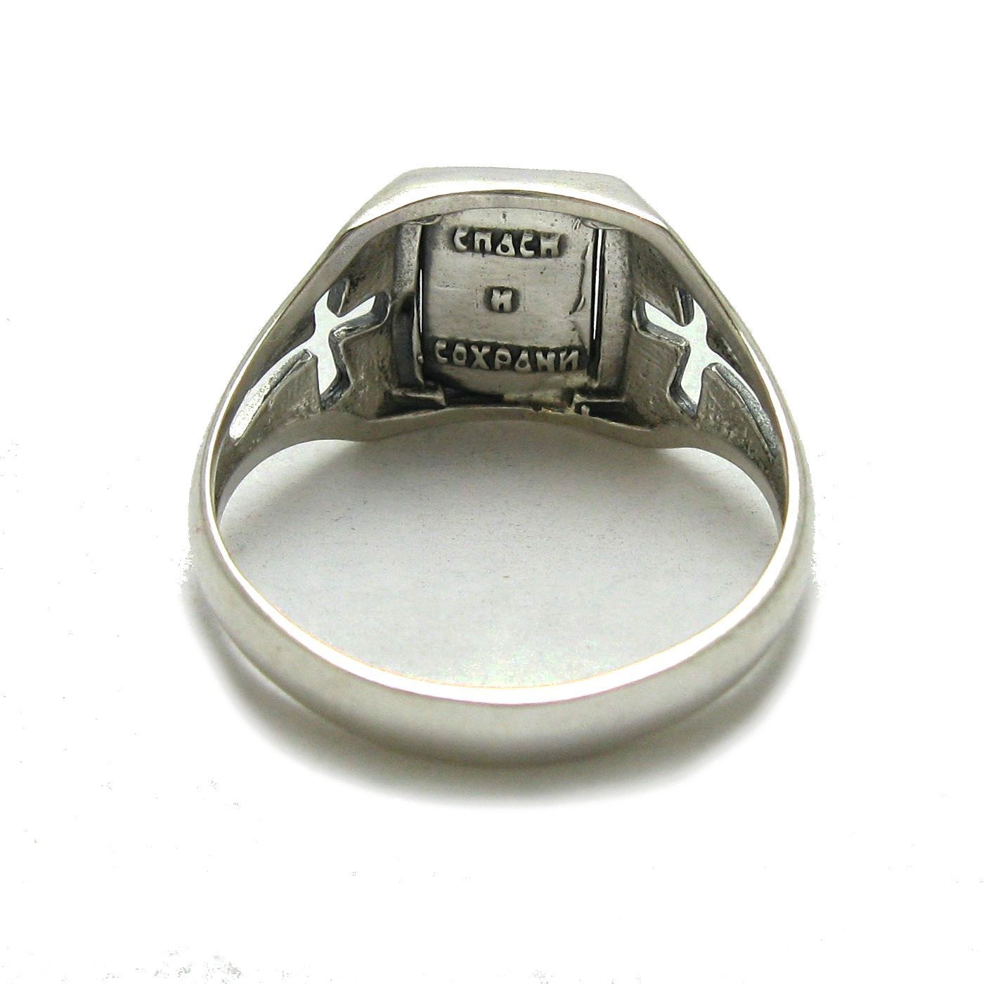 Anillo de plata para hombre macizo Cruz 925 Guardar y preservar R001791