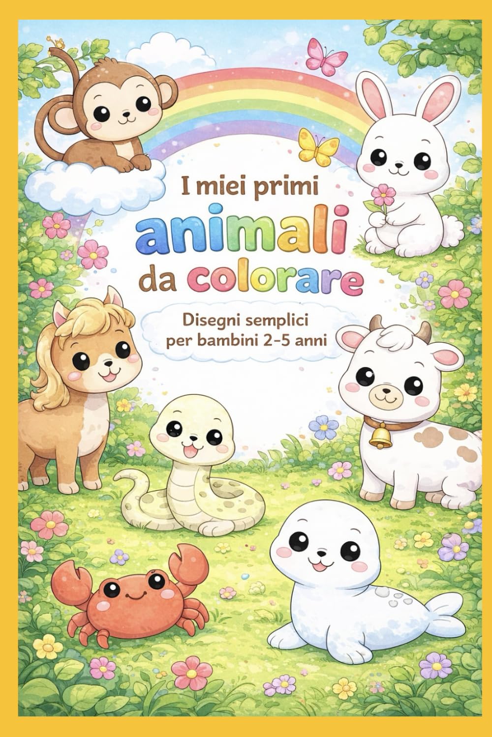 I MIEI PRIMI ANIMALI DA COLORARE: Disegni semplici per bambini 2-5 anni