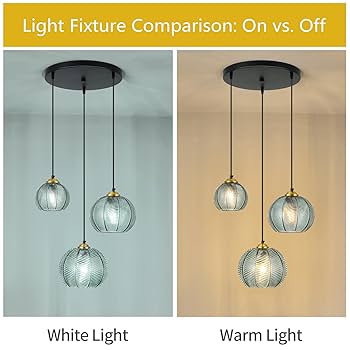 LBSQJ Gray Green Glass Pendant Lights Kitchen Island 3