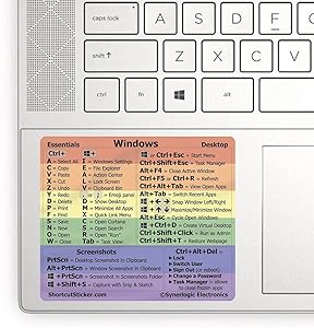 SYNERLOGIC Pride Windows PC Reference Keyboard Shortcut Sticker - Laminated Vinyl, No-Residue Adhesive, for Any 15