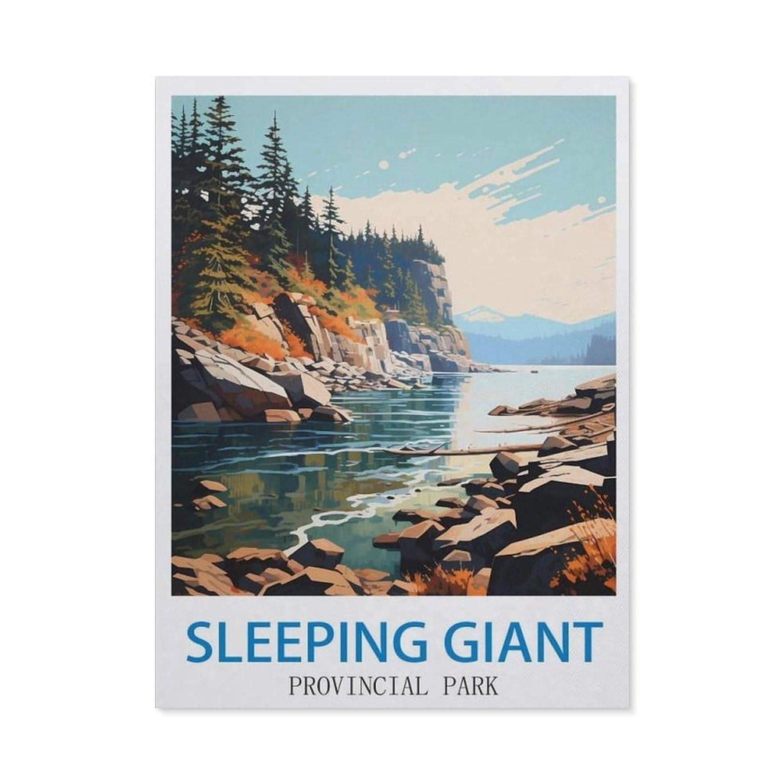 Farmhouse Bathroom Decor Wall Art Funny Bathroom Wall Decor Signs，Sleeping Giant Provincial Park，Tin Sign Home Decor(20x30cm）8x12 inch-EE88