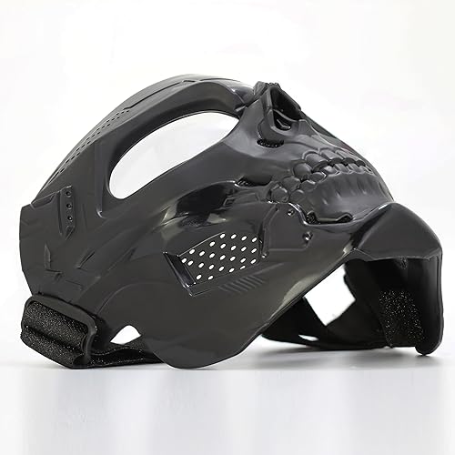Miniatura 4 de Máscara facial de calavera para cara completa, máscara de motocicleta, máscara de Airsoft, máscara táctica, máscara de paintball para hombres y