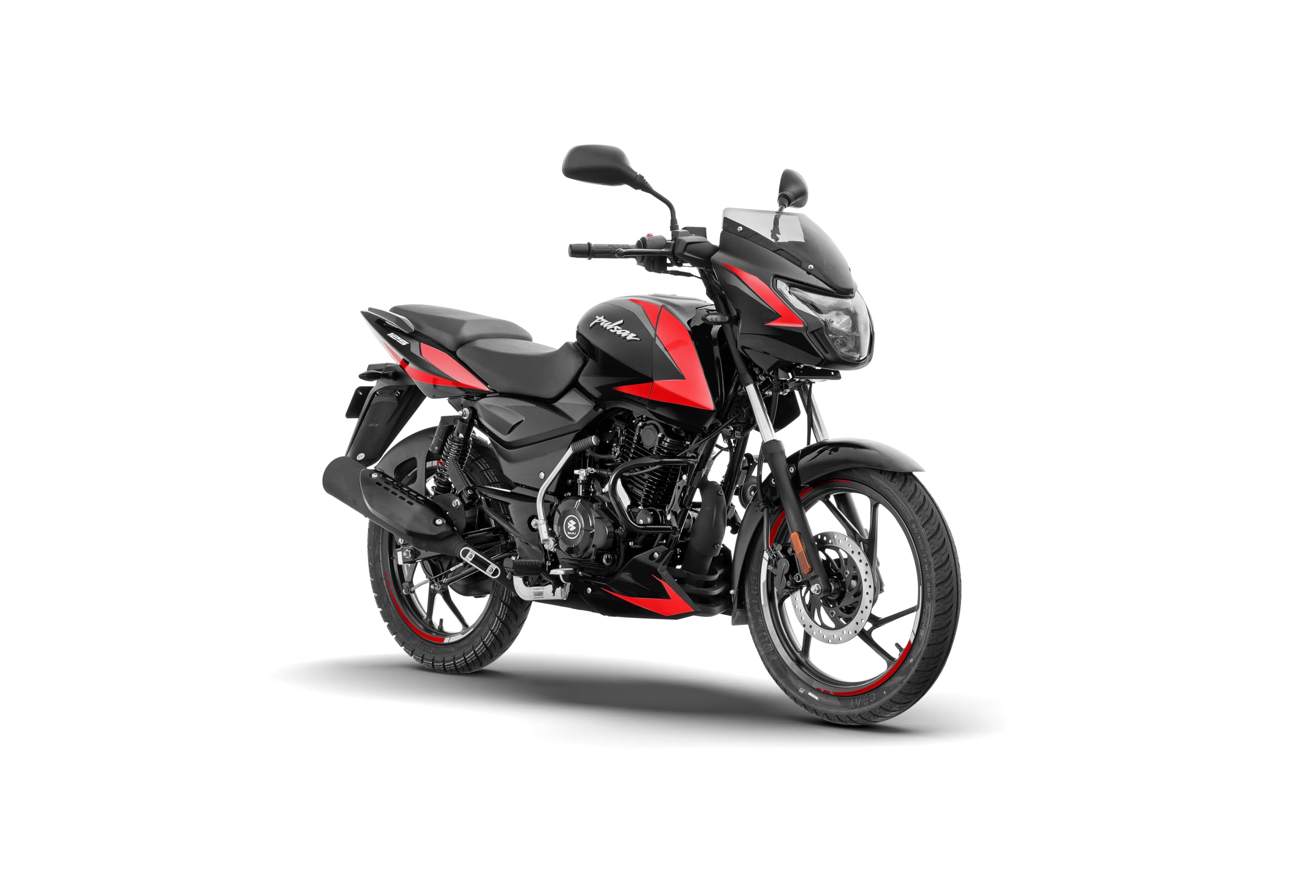 Bajaj Pulsar 125 Disc Carbon Graphics Motorcycle, Split Seat, Ebony Black Racing Red, Booking for Ex-Showroom Price