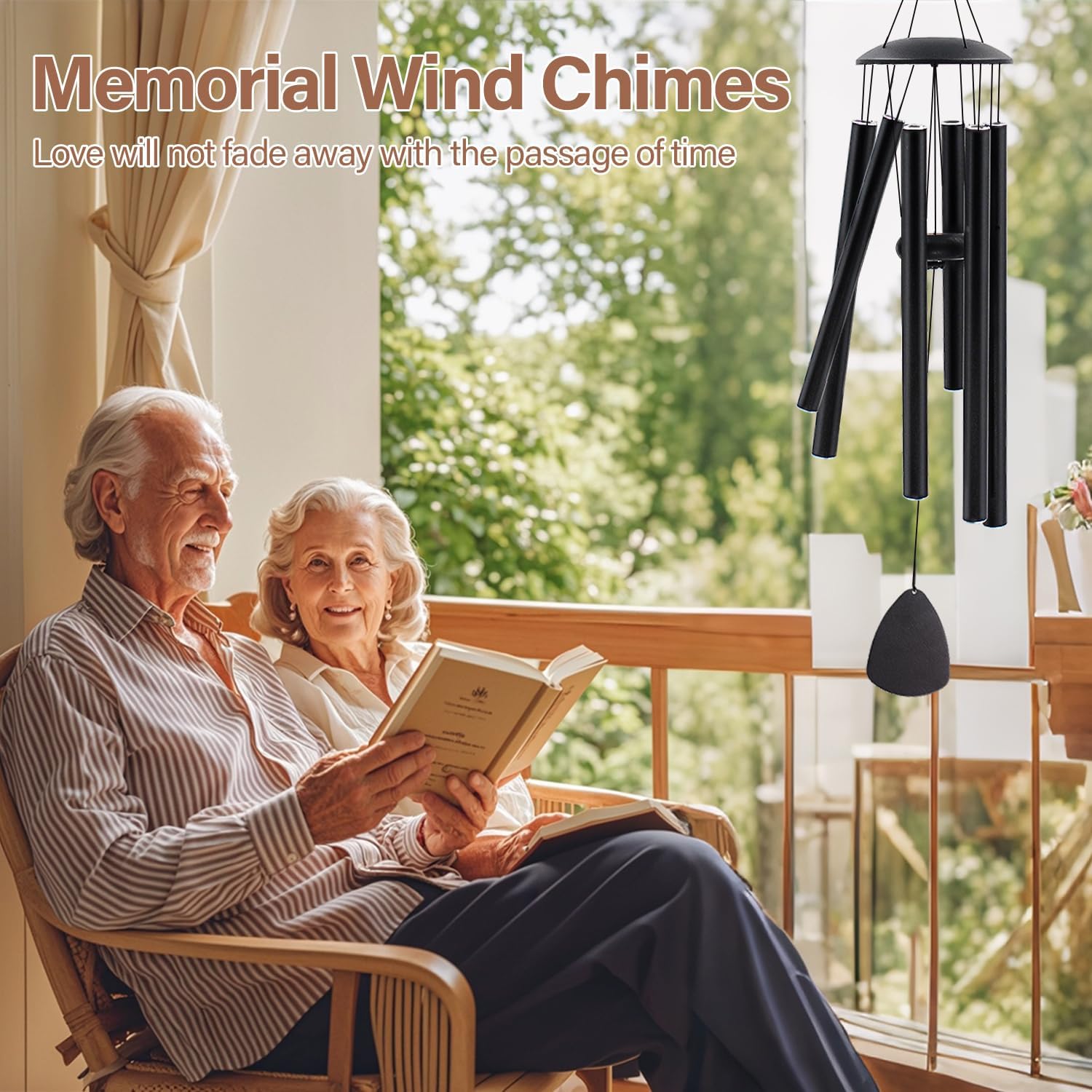 MFEESYOB Wind Chimes for Outside, Large Aluminum Wind Chimes – Deep Tones & Soothing Melodies Ideal for Garden, Patio Decor, and Windchimes Outdoors for Loss of Loved One (32'' Black) - Image 4