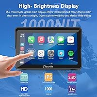 Vista 9 de CARPURIDE W702BS PRO para BMW Motorcycle CarPlay y Android Auto Dual Bluetooth, pantalla de navegación GPS impermeable de 7 pulgadas, lectura
