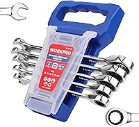 Vista 15 de WORKPRO Ratcheting Wrench Set, SAE, 7-piece Ratcheting Combination Wrench Set, 5/16'', 3/8'', 7/16'', 1/2'', 9/16'', 5/8'', 18/16'', 12-Point, CR-V