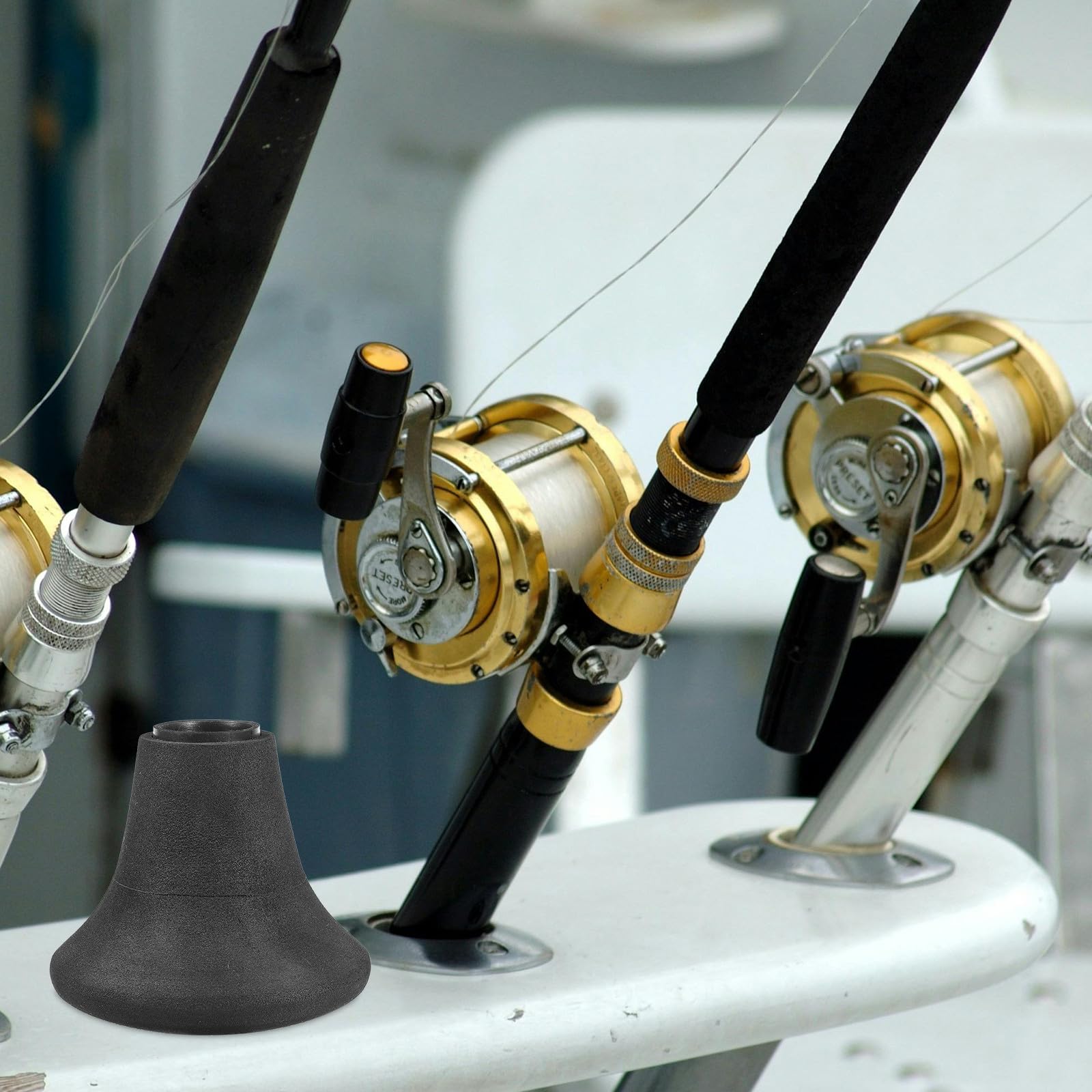 MUELODSIC Large Ball Fishing Rod Butt Cushion with Eva Waist Belt Fishing Pole Protection Sleeve for Kayak and Deep Sea Boat Rod Holders for Sea and Surf Anglers : Sports &