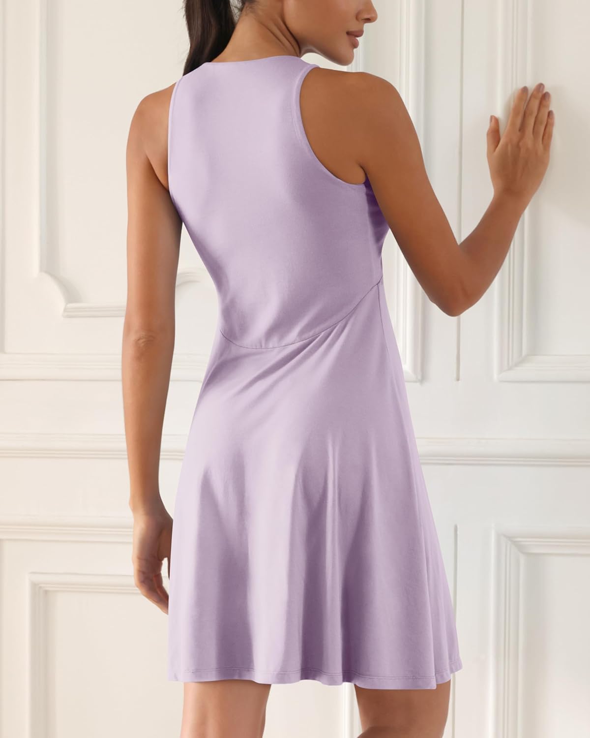 ODODOS Casual Flare Tank Dress for Women Summer Sleeveless Sundress Mini Skater Dress - Image 4