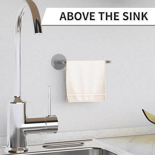 Miniatura 4 de Toallero de papel para debajo del gabinete, soporte para toallas de papel de cocina de montaje en pared con opción autoadhesiva 3M o perforación,