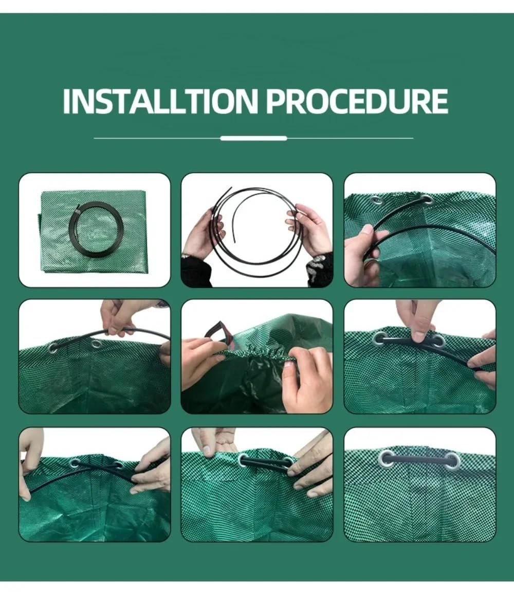 Gartenmüllsack, wasserdichter PP-Beutel, Baumzweige, Verschiedene Gegenstände, Unkraut, gefallene Blätter, Aufbewahrungstasche Gartenabfallsack gartenwerkzeug(200L 65X60CM)