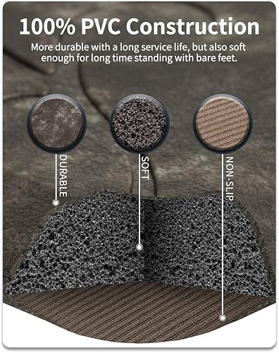 Miniatura 4 de Alfombras de cocina con diseño floral y anti-fatiga para casa de 12 pulgadas de grosor, antideslizantes, alfombras de cocina y esteras de espuma en