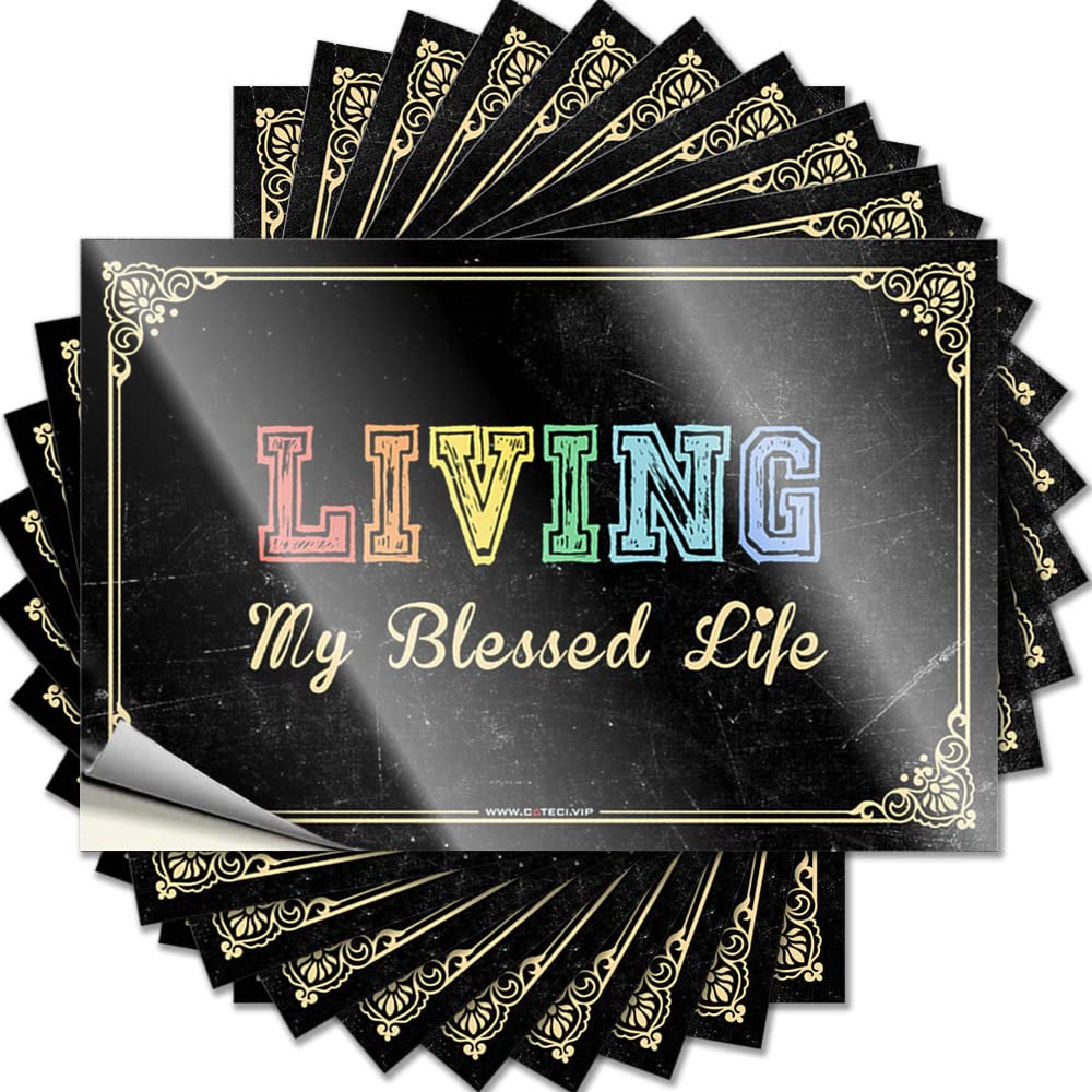 Living My Blessed Life Sticker Bathroom Stuff | Good Case Removable Decal Pack(8X12CM)