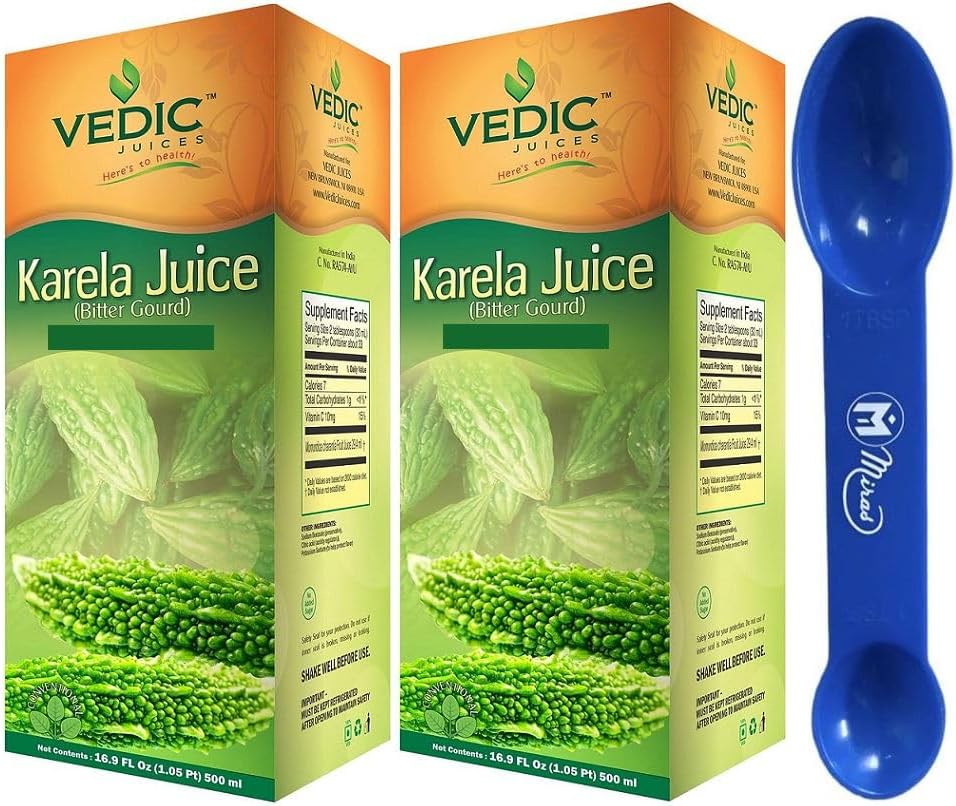 (Pack of 2) Vedic Karela Juice Bitter Gourd 500ml 16.9 Fl