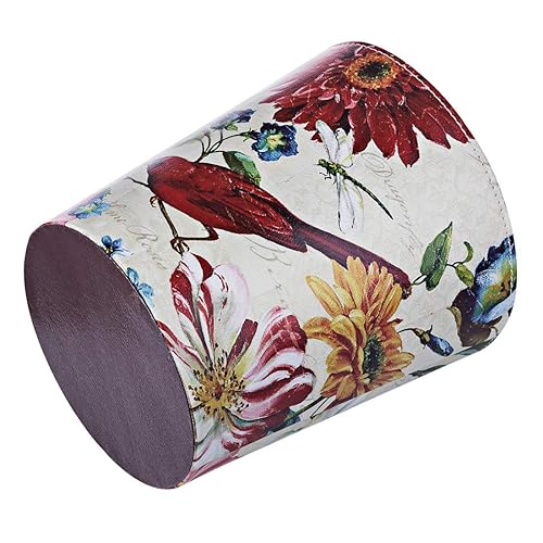 Miniatura 9 de Scakbyer Cubo de basura de cuero sintético de 10 l2.64 galones, impermeable, decorativo, basurero, cesta de papel para oficina en casa, baño, color