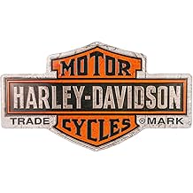 Harley-Davidson Embossed Tin Sign, Nostalgic Bar &amp; Shield Logo, 18 x 10.5 inches