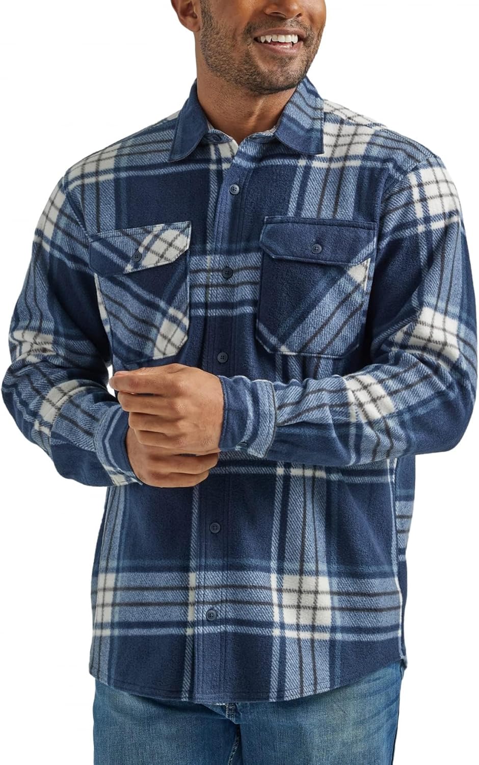 Wrangler Authentics Mens Long Sleeve Heavyweight Fleece Shirt - Image 4