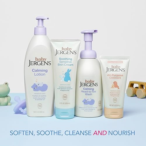 Miniatura 7 de Jergens Crema calmante para piel sensible para bebés, crema para piel seca infantil, crema para piel seca, probada por pediatras, sin fragancia, 8