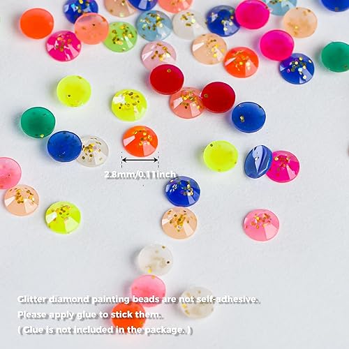 Miniatura 2 de 4000 cuentas de purpurina para pintura de diamantes, cuentas de pintura de diamantes, accesorios de pintura de diamantes, 20 colores redondos de