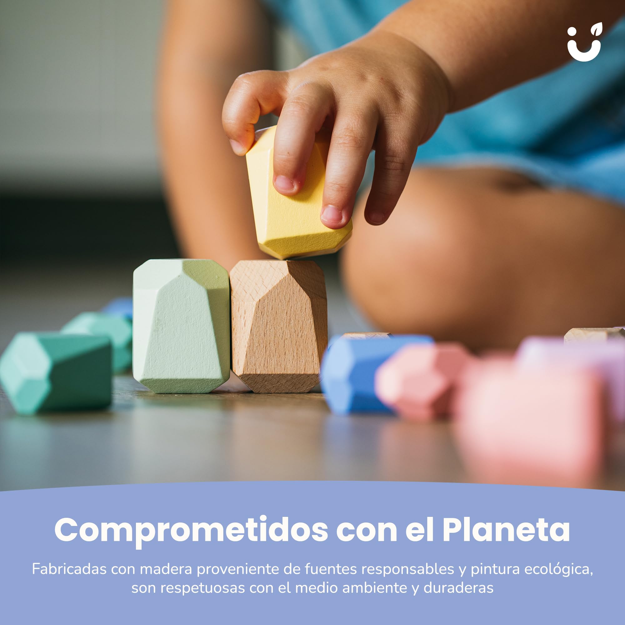 36 Piezas De Piedras Apilables De Madera Montessori Para Niñ Color 36 Piezas De Piedras Apilables De Madera Montessori Para Niñ Color
