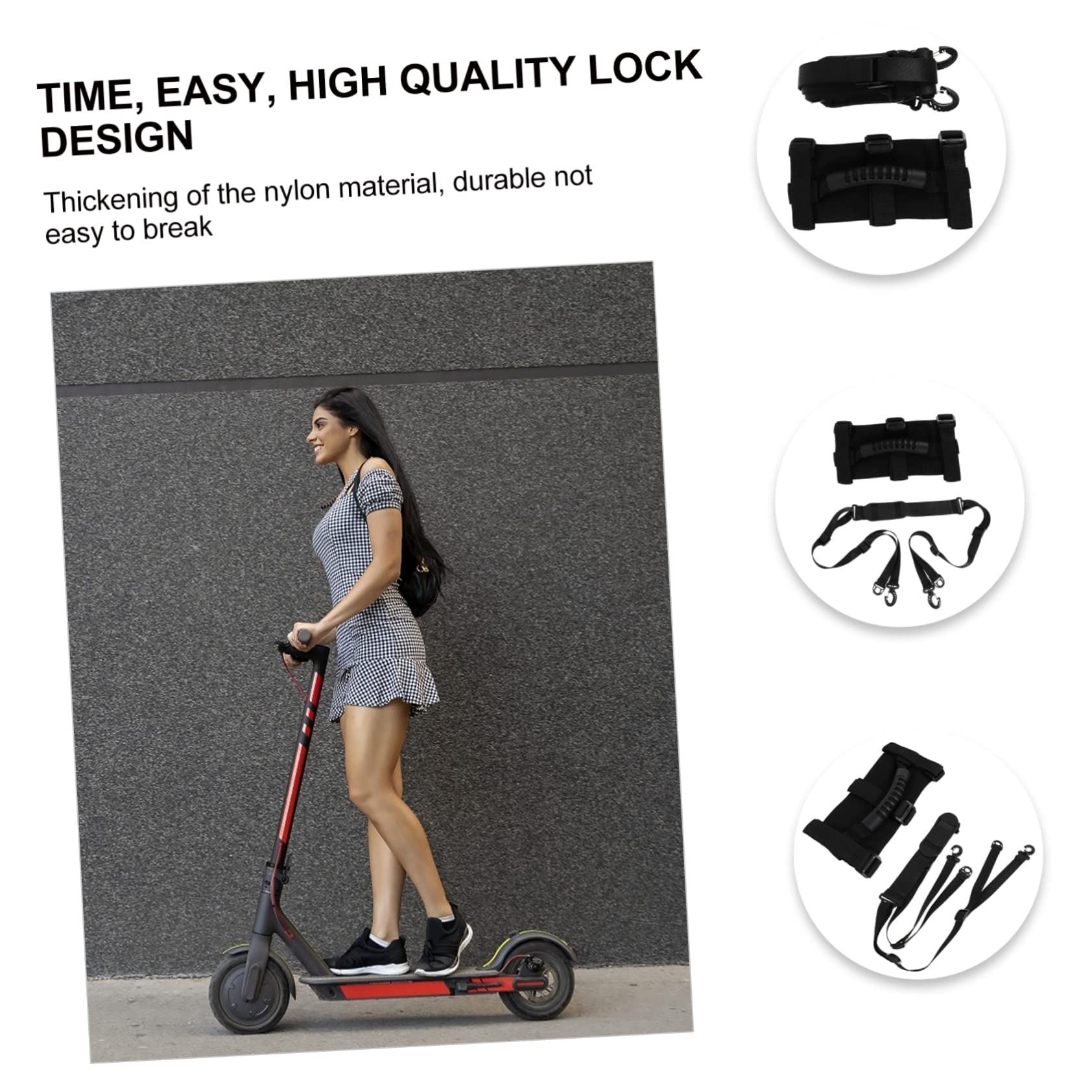 Toddmomy 4 Pièces Sangle Trottinette Poignées De Trottinette Sangle De Transport De Vélos Accessoires De Vélo Électrique Ceinture D'épaule De Vélo Chaise Pliante Cordon PP Scooter Enfant