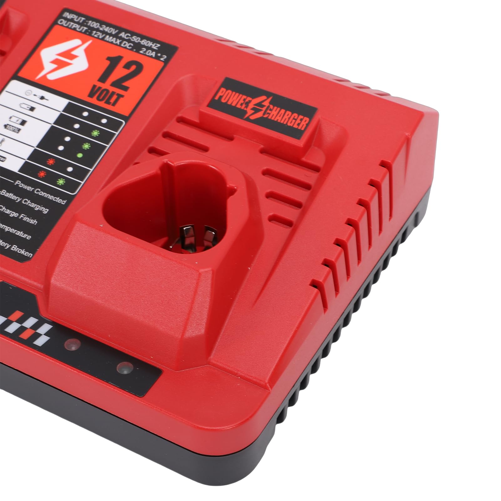 Fafeicy Chargeur de Batterie Double Port avec Refroidissement Efficace, pour Outils électriques et Batteries Lithium-ION Compatibles avec la Batterie 48-11-2440, 800 G (28,36 oz). (Prise UE)