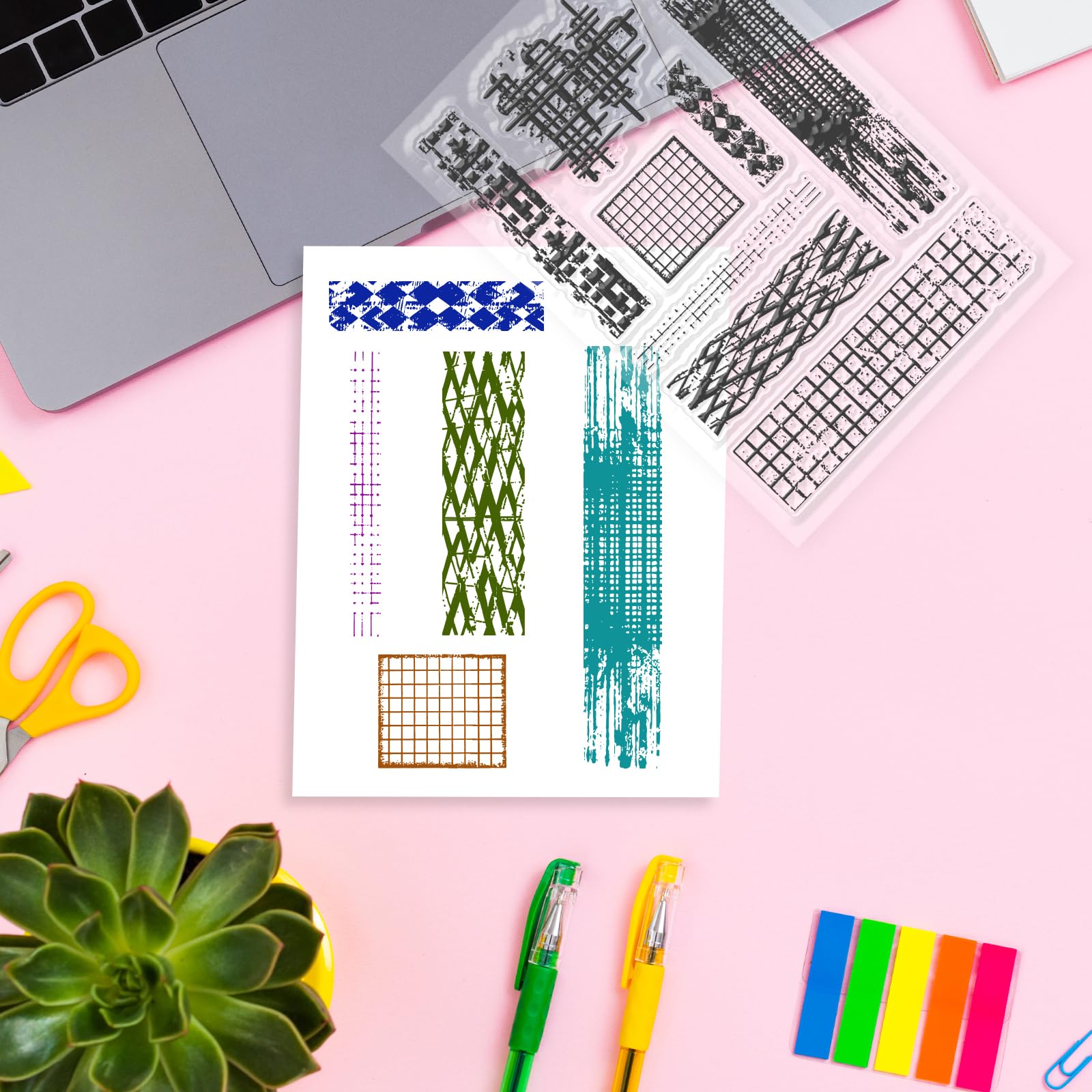 Vintage Grid Stamps for Scrapbooking & Card Making -3