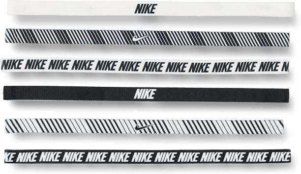NIKE Men's Flex Classic Headbands Printed 6 Pack Headbands Running Fitness Training Sports Hairband Set Elastic