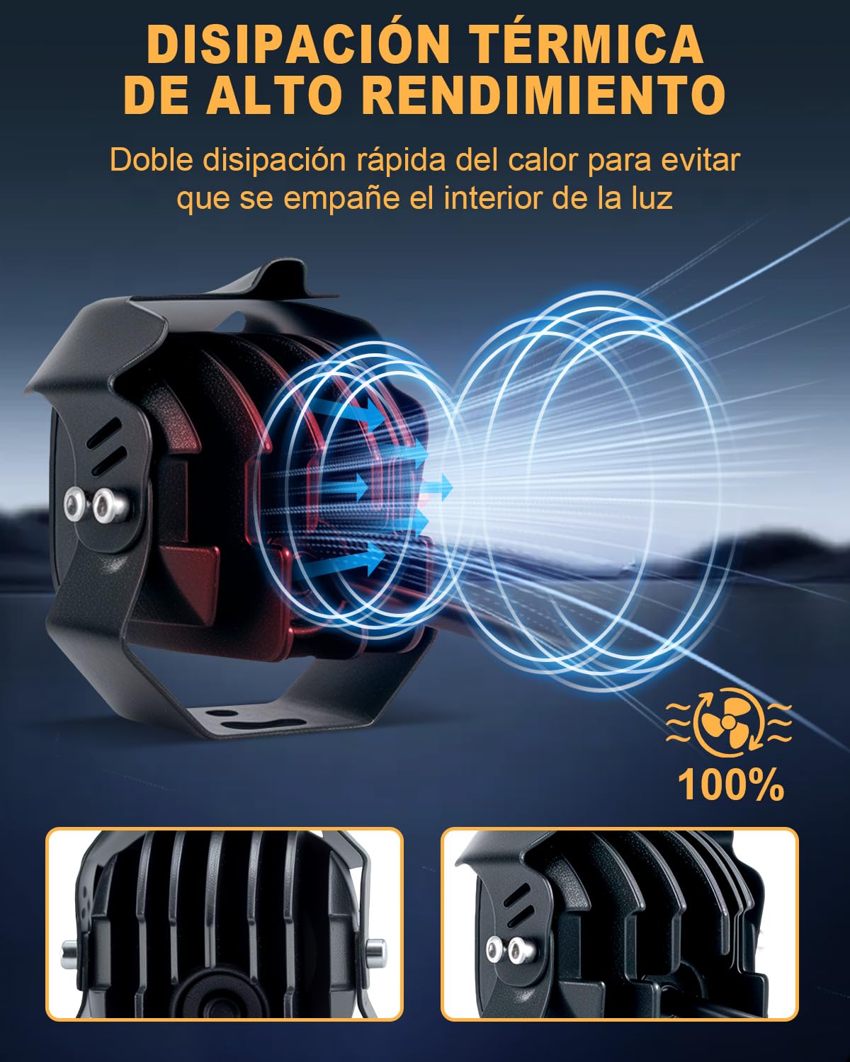 Dinfu 30W Faro adicional LED para motocicleta - Focos antiniebla LED redondos 9V-60V, IP68, con 3 patrones de parpadeo y 2 soportes de montaje para motocicleta, ATV, UTV, moto de tierra, 4x4
