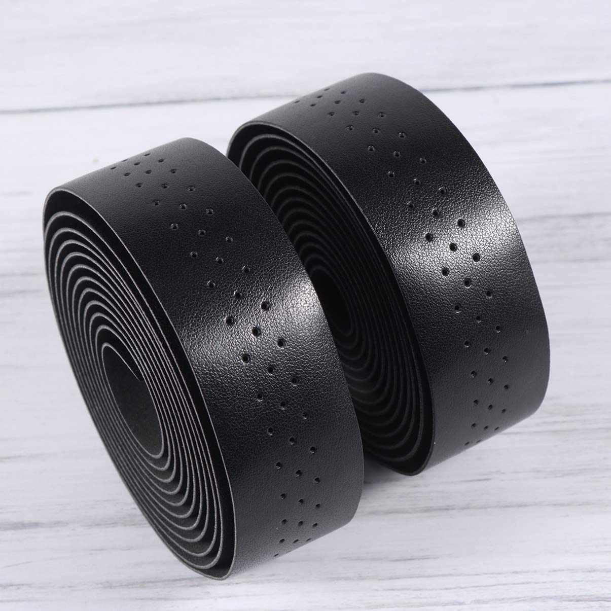 SUPVOX 3sets Manubrio Pu Pelle Per Bici Nastro Antiscivolo e Ammortizzante Adatto Bici Da Strada Mountain Bike e Altro Nero