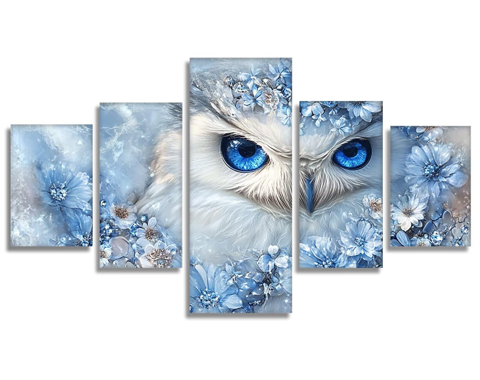 Diamentowe malowanie zwierząt Diament Malarstwo 5 Pezzi Sowa DIY Zestaw do malowania diamentowego dla dorosłych Creart Embroidery Kit Ścieg krzyżykowy Diamentowe malowanie do dekoracji ścian domu 150