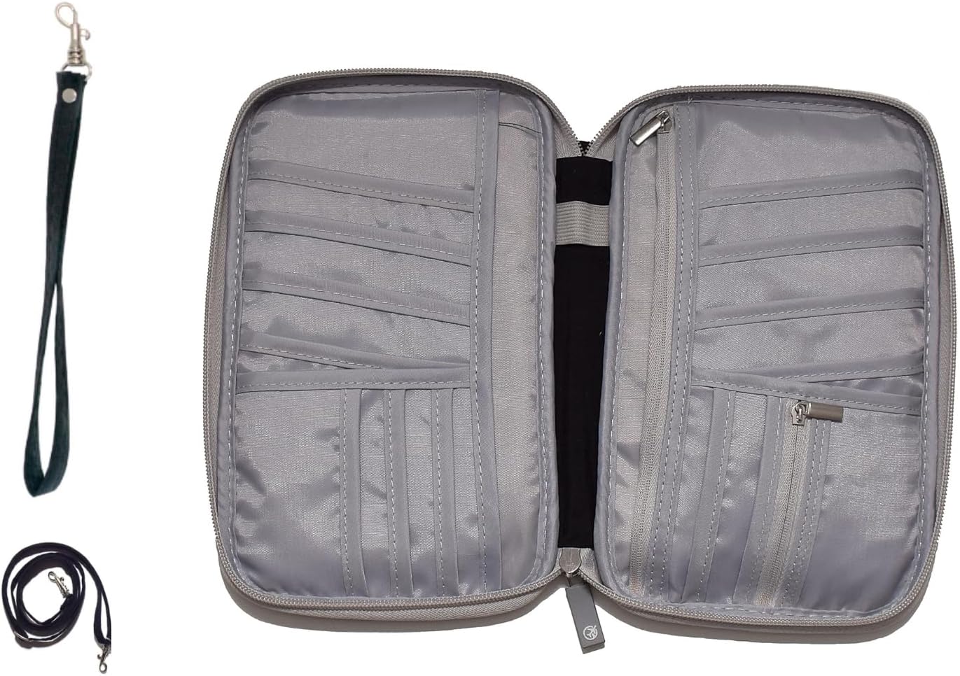 8 Multiple Passport Document Family Travel Wallet Organizer w/RFID Blocking, Black, OneSize, RFID Wallet