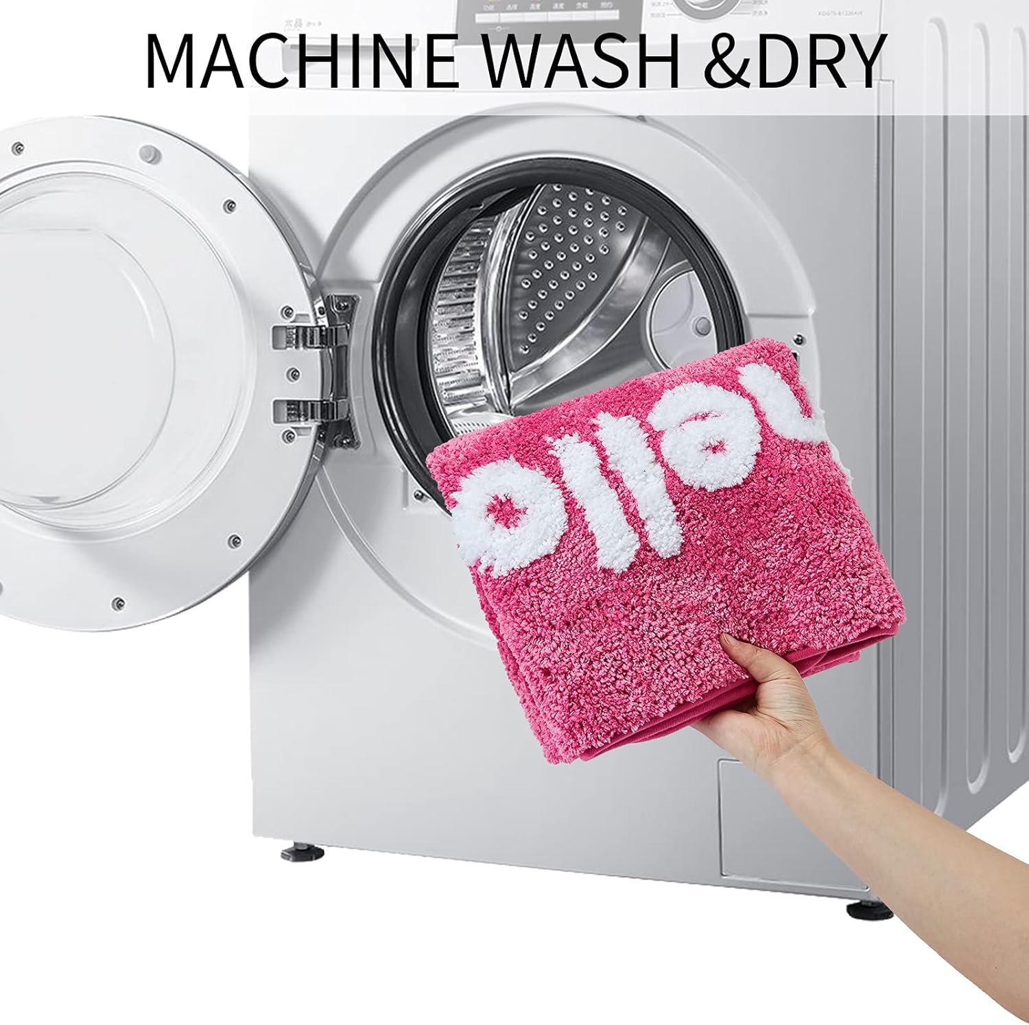 Fancy Soft Water Absorbent Bathroom Rug Shag Microfiber Shower Bath Rug Washable Pink Purple Plush Bath Mat 19.6" x 27.5" (Pink)