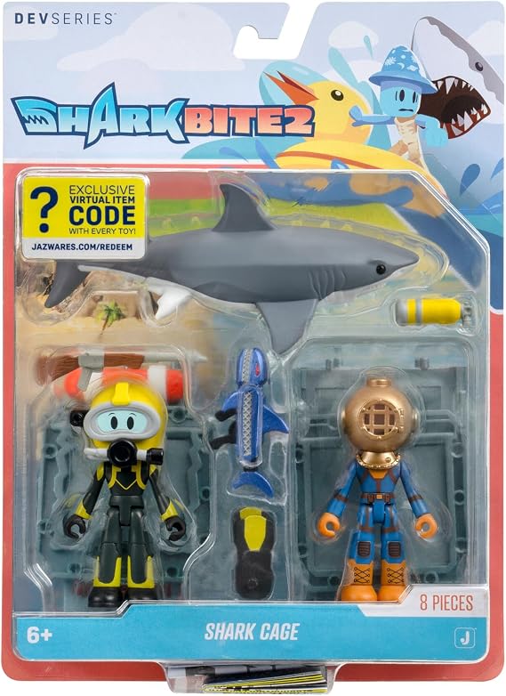 DevSeries Sharkbite 2: Shark Cage Game Pack - Two 2.75-Inch Action Figures with Accessories and Exclusive Virtual Item Code