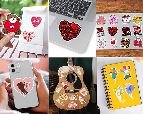 Miniatura 7 de 250 calcomanías estéticas para el día de San Valentín calcomanías de amor de corazón rojo de San Valentín para álbumes de recortes calcomanías de