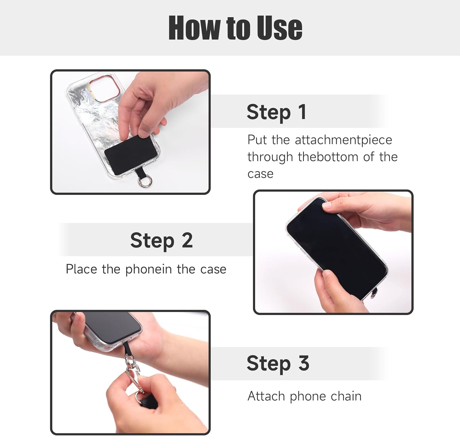 2 Pack Clip and Go Strap for Phone with Wallet Crossbody - Phone Strap Crossbody with Zippered Pouch, Multifuctional Adjustable Cell Phone Lanyard for Going out Multicolor image 3 of 8 B0DM58WRVV