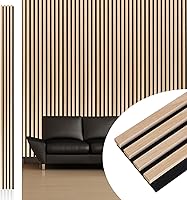 NeatiEase Natural Oak Acoustic Slat Wood Wall Panels, 9ft 6-Pack for Noise Reduction & Decor, Covers 21 sq ft