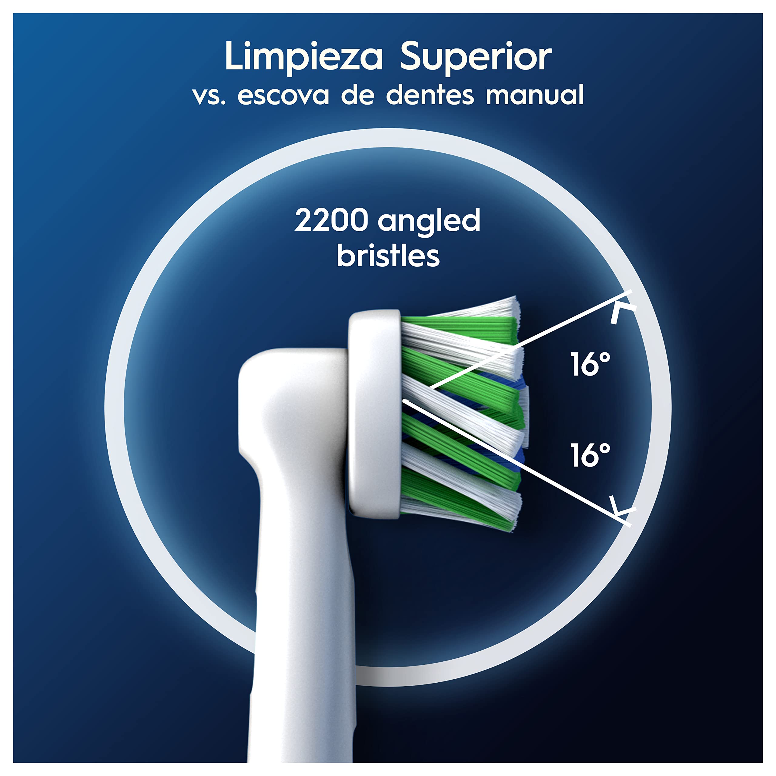 Oral-B Pro CrossAction Cabezales de Recambio Originales, Blanco, Pack de 12 - Recambios para Cepillo de Dientes Eléctrico Oral B Pro, con Indicador de Uso, Eliminación de La Placa Bacteriana