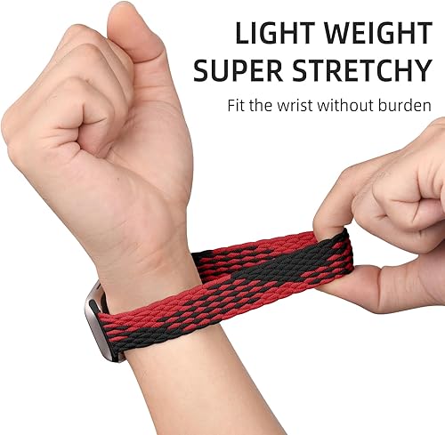Miniatura 3 de Lerobo Paquete de 2 correas elásticas Solo Loop compatibles con Apple Watch de 1.496 pulgadas, 1.575 pulgadas, 1.614 pulgadas, 1.654 pulgadas, 1.732