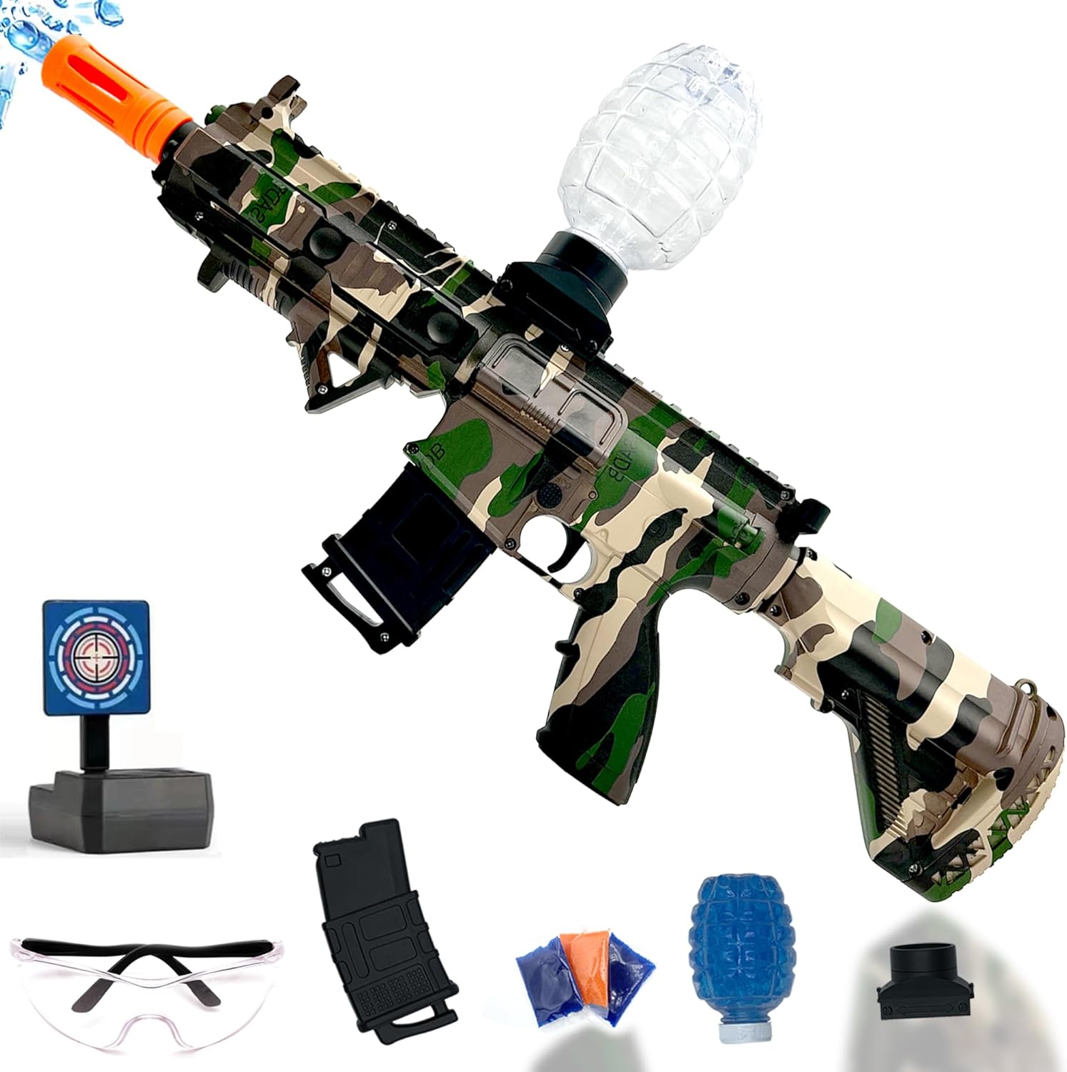 Gel Ball Blaster,Splatter Blasters, with Auto and Manual Dual Mode,Outdoor Team Games Gel Ball Blaster - Ages 14+ Camouflage Green-mini